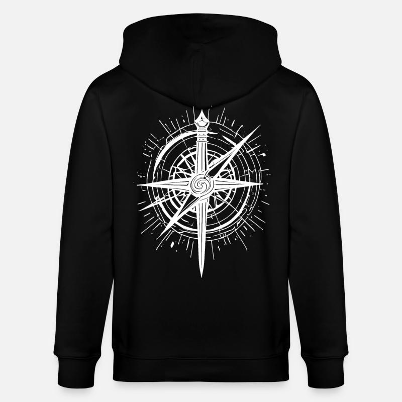 Abstract Blade Compass Weiß - Stanley/Stella Unisex Bio-Kapuzenjacke CULTIVATOR  - Schwarz