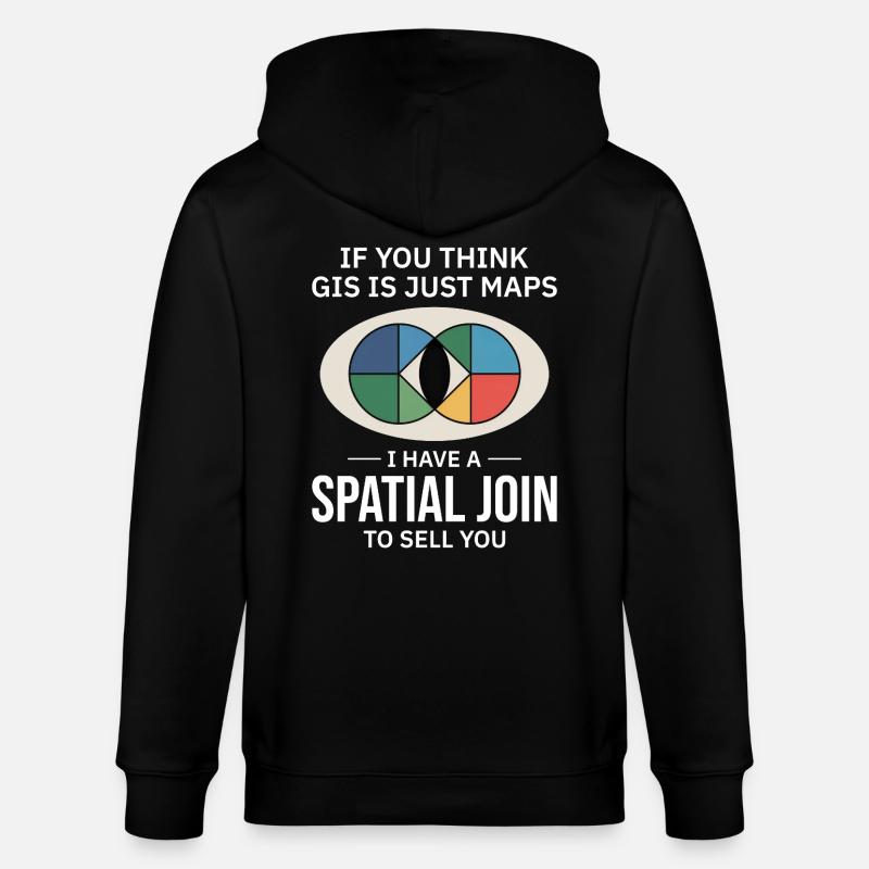 GIS Spatial Join Map Datenanalyse - Stanley/Stella Unisex Bio-Kapuzenjacke CULTIVATOR  - Schwarz