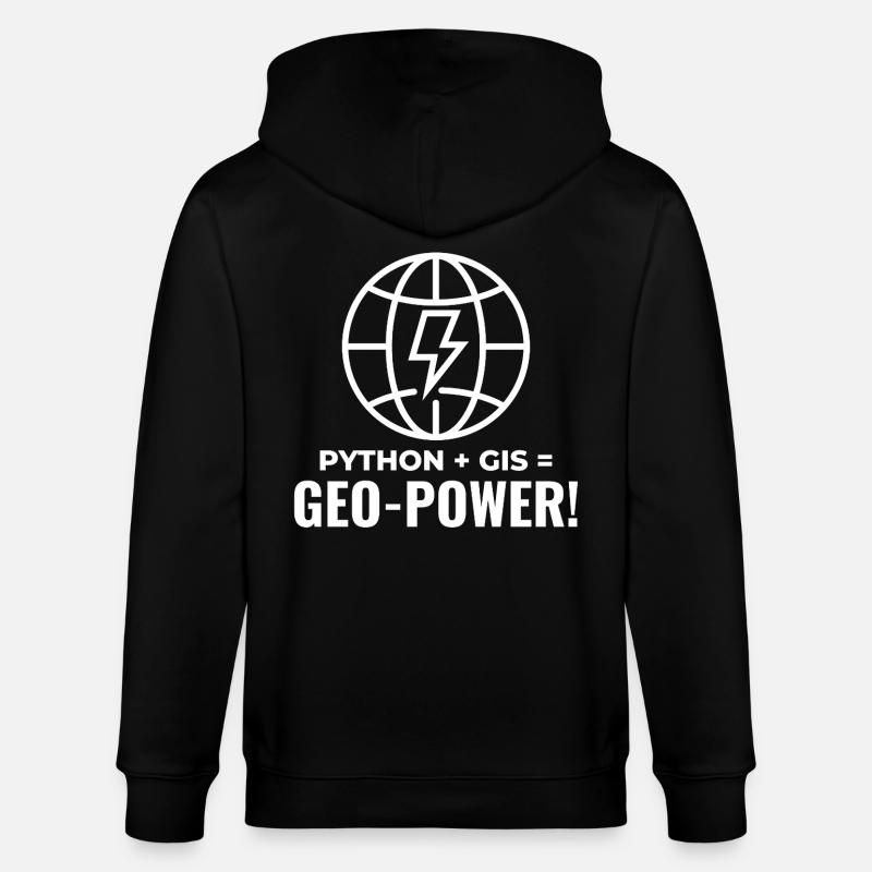 Python SIG Géo-Puissance Programmation Géospatial - Veste à capuche bio CULTIVATOR Stanley/Stella Unisexe - noir