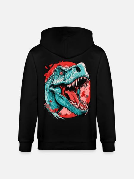 T-Rex Dinosaur Dino Tyrannosaurus Rex - Stanley/Stella CULTIVATOR Unisex Organic Hooded Jacket - black