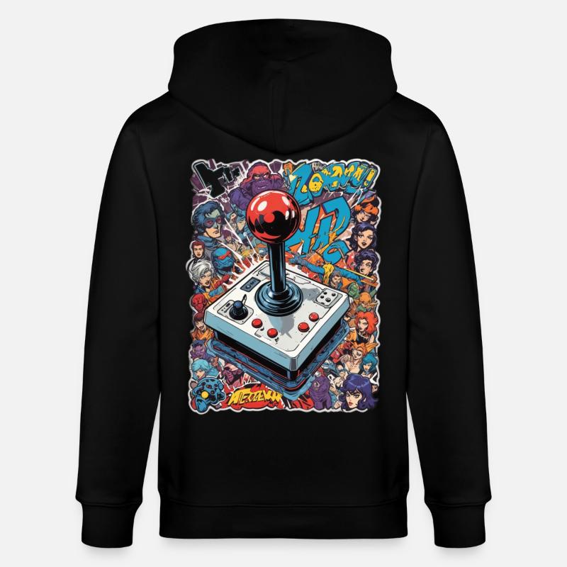 Retro Gamer Joystick / Controller Konsolenspiele - Stanley/Stella Unisex Bio-Kapuzenjacke CULTIVATOR  - Schwarz