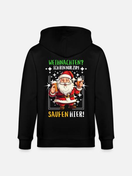 Christmas Claus Beer Drinking Alcohol - Stanley/Stella CULTIVATOR Unisex Organic Hooded Jacket - black