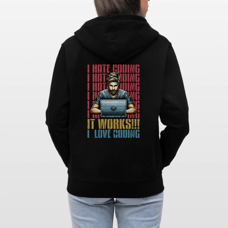 Coder I Hate Coding Developer Technology Coders Stanley/Stella Unisex Bio-Kapuzenjacke CULTIVATOR 
