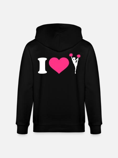 I Love Cheerleading - Stanley/Stella CULTIVATOR  Unisex Organic Hooded Jacket - black