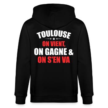 Rugby Toulouse Humour Cadeau Supporter - Veste à capuche bio CULTIVATOR Stanley/Stella Unisexe - noir - Dos - Anna (173cm)