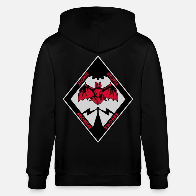 Atomic Utopia - Bat Rhombus - Stanley/Stella CULTIVATOR  Unisex Organic Hooded Jacket - black