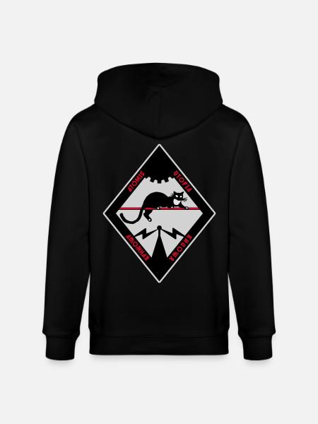 Atomic Utopia - Bat Rhombus - Stanley/Stella CULTIVATOR Unisex Organic Hooded Jacket - black