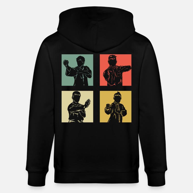 Wing Chun Kung Fu - Stanley/Stella Unisex Bio-Kapuzenjacke CULTIVATOR - Schwarz