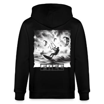 Kitesurfing - Stanley/Stella Unisex Bio-Kapuzenjacke CULTIVATOR  - Schwarz - Hinten - Anna (173cm)