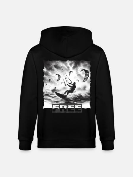 Kitesurfing - Stanley/Stella Unisex Bio-Kapuzenjacke CULTIVATOR  - Schwarz