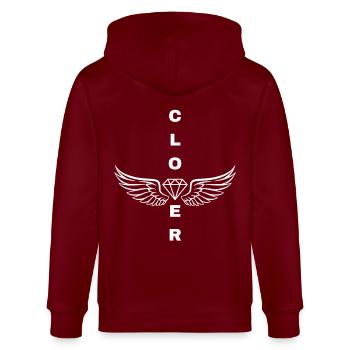 CloverDiamond White Edition - Stanley/Stella CULTIVATOR  Unisex Organic Hooded Jacket - burgundy - Back - Anna (173cm)