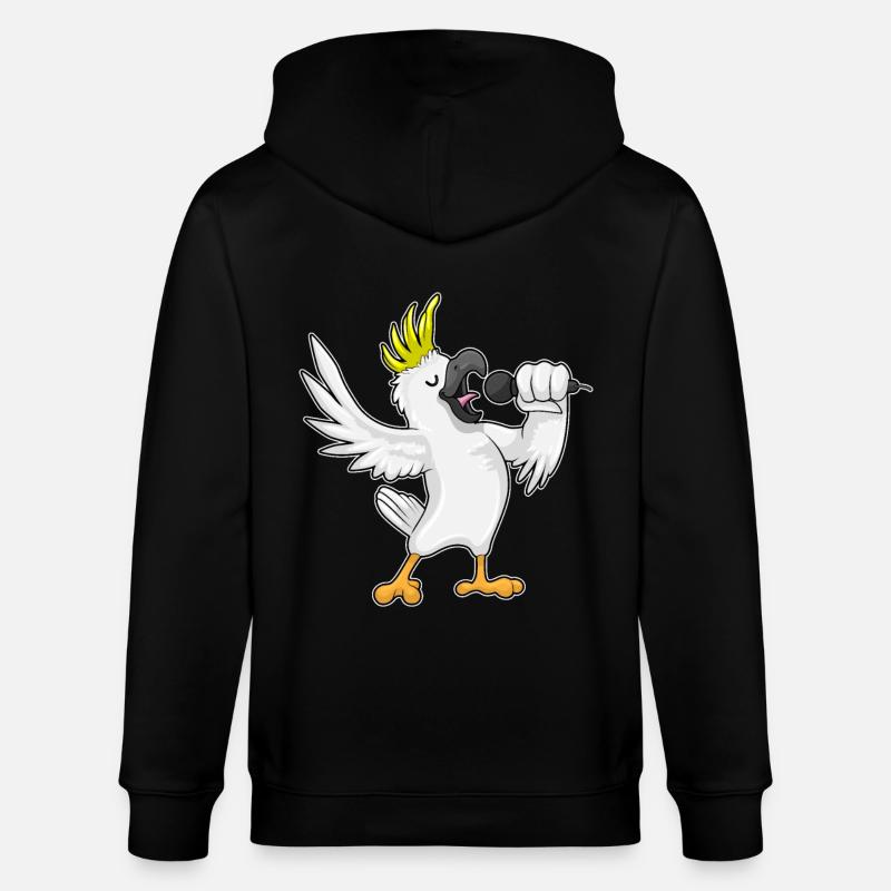 Perroquet en chanteur avec micro - Veste à capuche bio CULTIVATOR Stanley/Stella Unisexe - noir