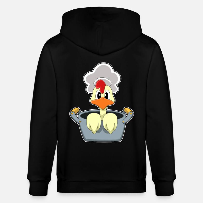 Poulet avec marmite - Veste à capuche bio CULTIVATOR Stanley/Stella Unisexe - noir