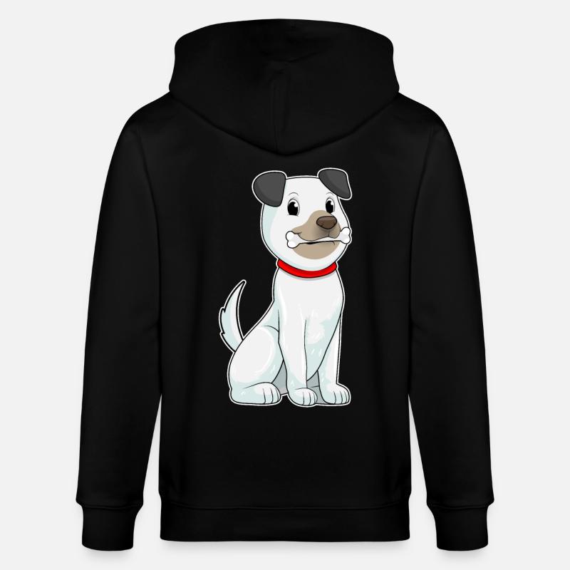 Hund mit Knochen - Stanley/Stella Unisex Bio-Kapuzenjacke CULTIVATOR  - Schwarz