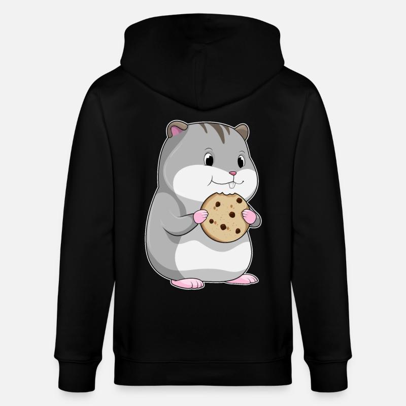 Hamster avec biscuit - Veste à capuche bio CULTIVATOR Stanley/Stella Unisexe - noir