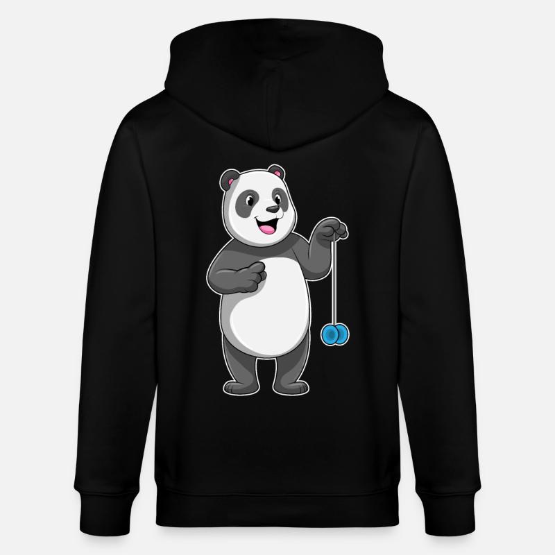 Panda avec Jojo - Veste à capuche bio CULTIVATOR Stanley/Stella Unisexe - noir