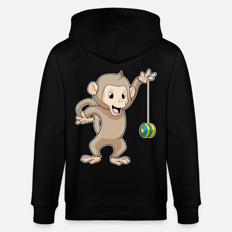 Monkey with Jojo - Stanley/Stella CULTIVATOR Unisex Organic Hooded Jacket - black
