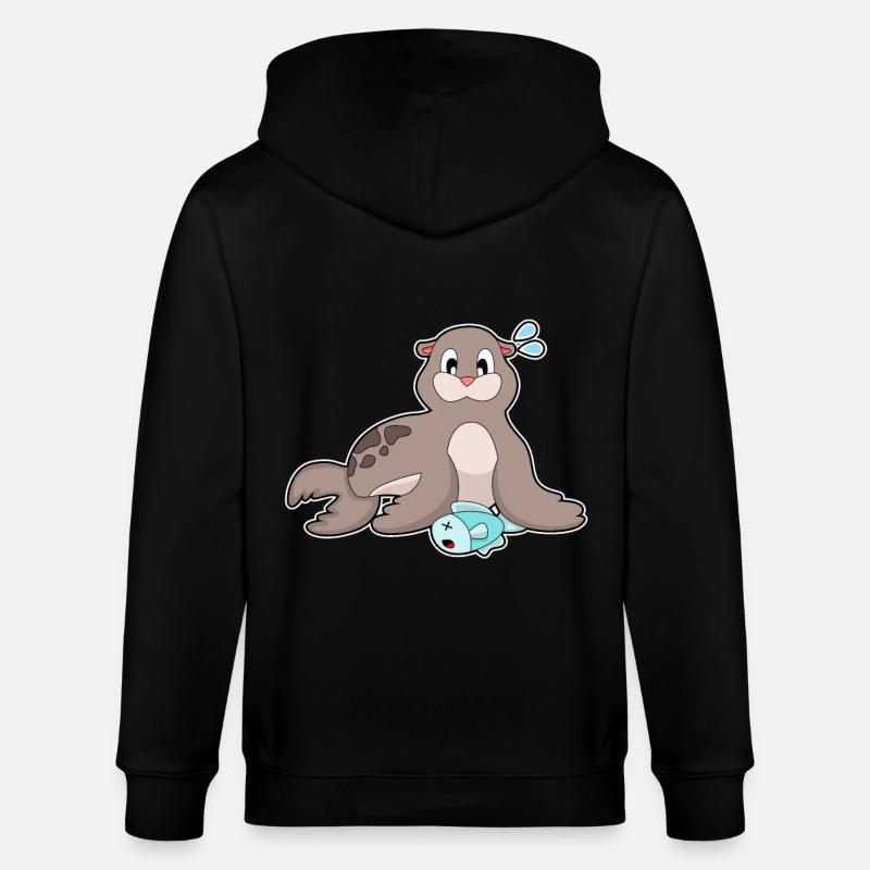 Sceller avec du poisson - Veste à capuche bio CULTIVATOR Stanley/Stella Unisexe - noir