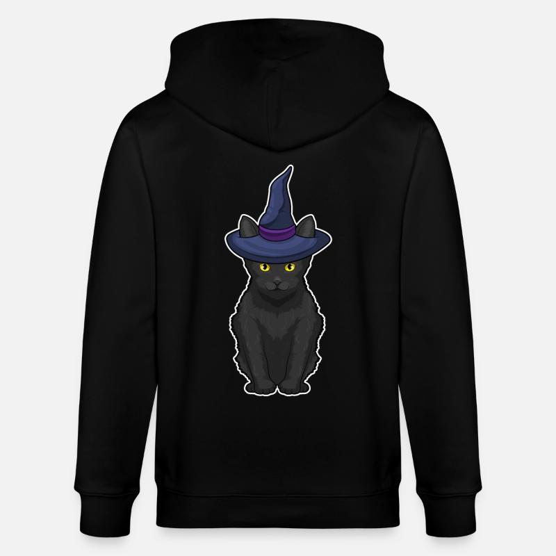 Katze Hexe - Stanley/Stella Unisex Bio-Kapuzenjacke CULTIVATOR  - Schwarz