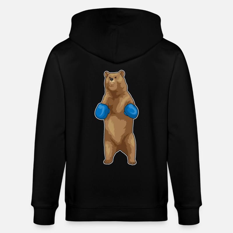 Bär Boxer Boxhandschuhe - Stanley/Stella Unisex Bio-Kapuzenjacke CULTIVATOR  - Schwarz