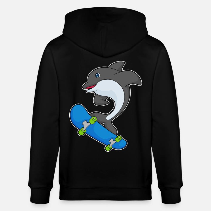 Delfin Skater Skateboard - Veste à capuche bio CULTIVATOR Stanley/Stella Unisexe - noir