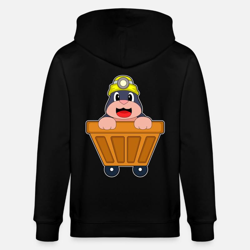 Maulwurf Bergbau Container - Stanley/Stella Unisex Bio-Kapuzenjacke CULTIVATOR - Schwarz