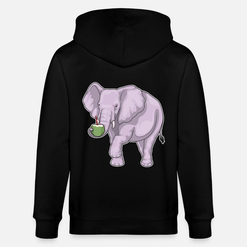 Éléphant Noix de - Veste à capuche bio CULTIVATOR Stanley/Stella Unisexe - noir