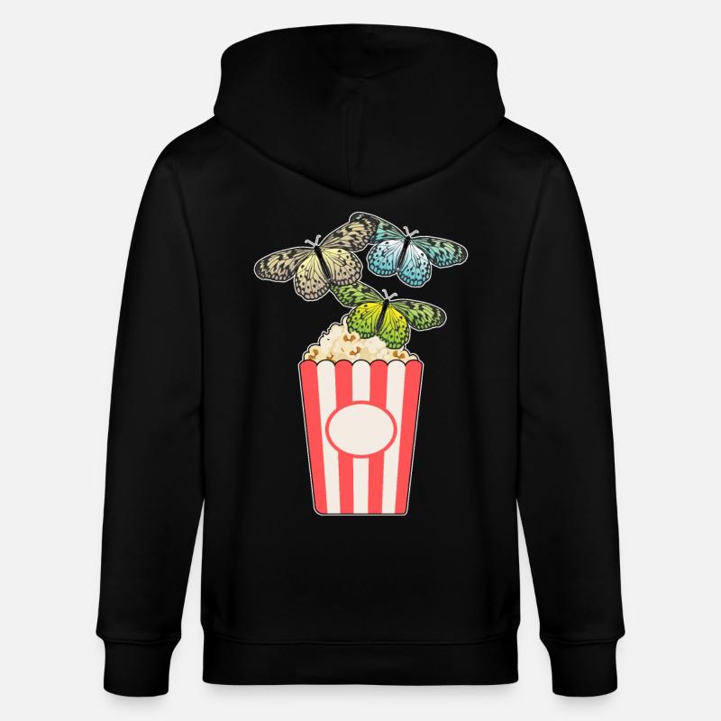 Maïs soufflé papillon - Veste à capuche bio CULTIVATOR Stanley/Stella Unisexe - noir