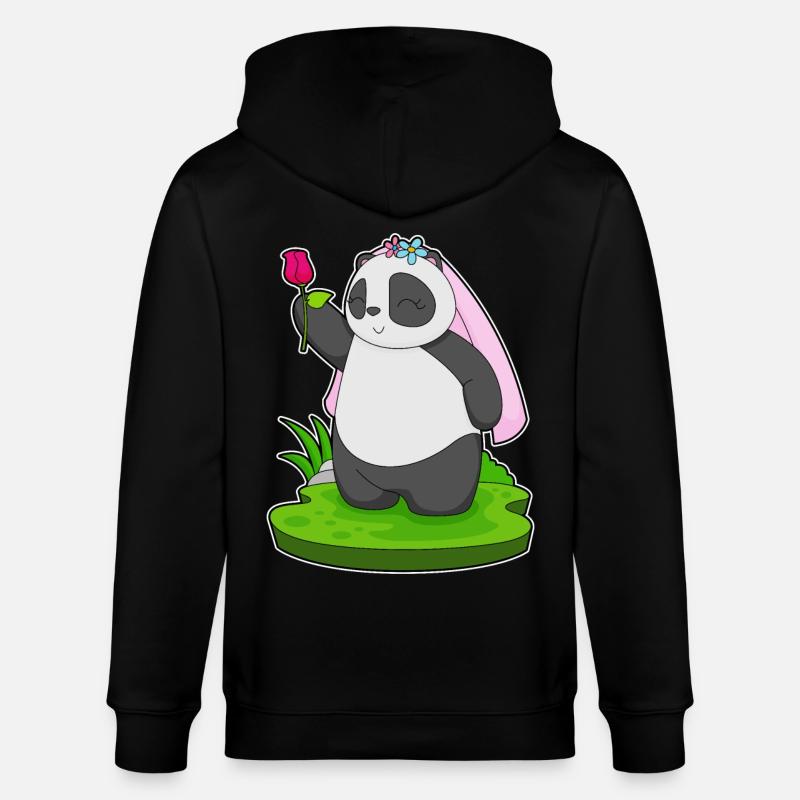 Panda Bride Rose Mariage - Veste à capuche bio CULTIVATOR Stanley/Stella Unisexe - noir