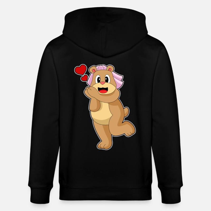 Mariage Bear Bride Veil - Veste à capuche bio CULTIVATOR Stanley/Stella Unisexe - noir
