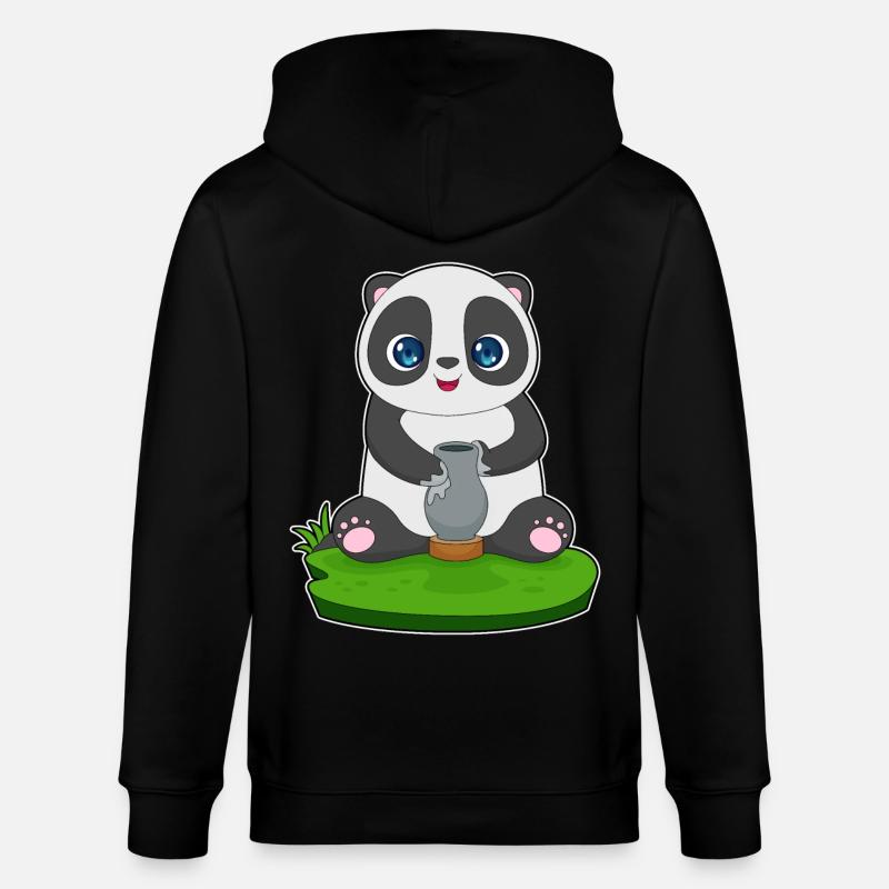 Panda Craftsman Jug - Veste à capuche bio CULTIVATOR Stanley/Stella Unisexe - noir