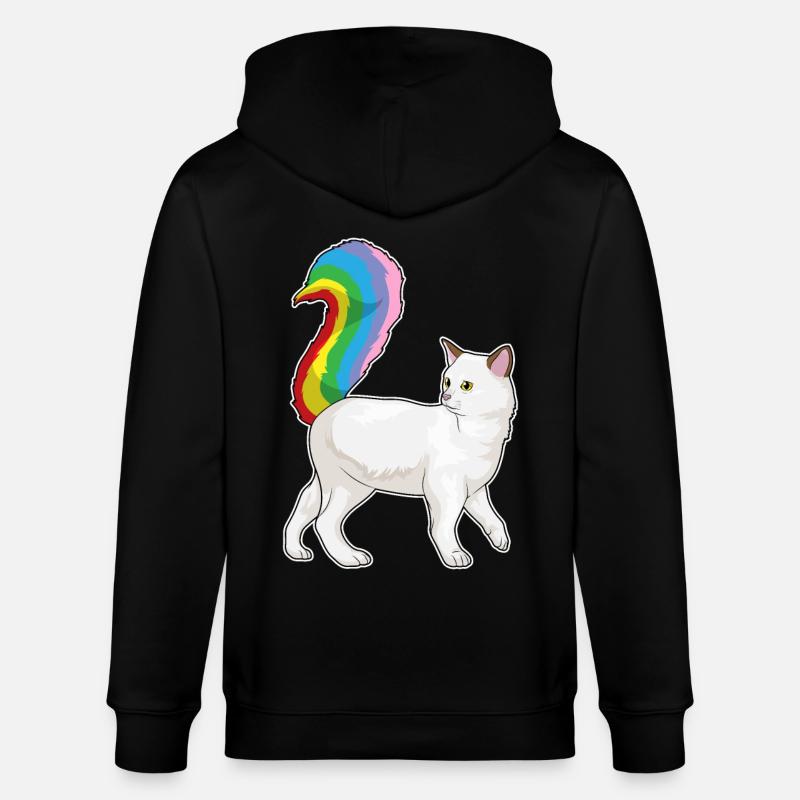 Arc-en-ciel de chat - Veste à capuche bio CULTIVATOR Stanley/Stella Unisexe - noir