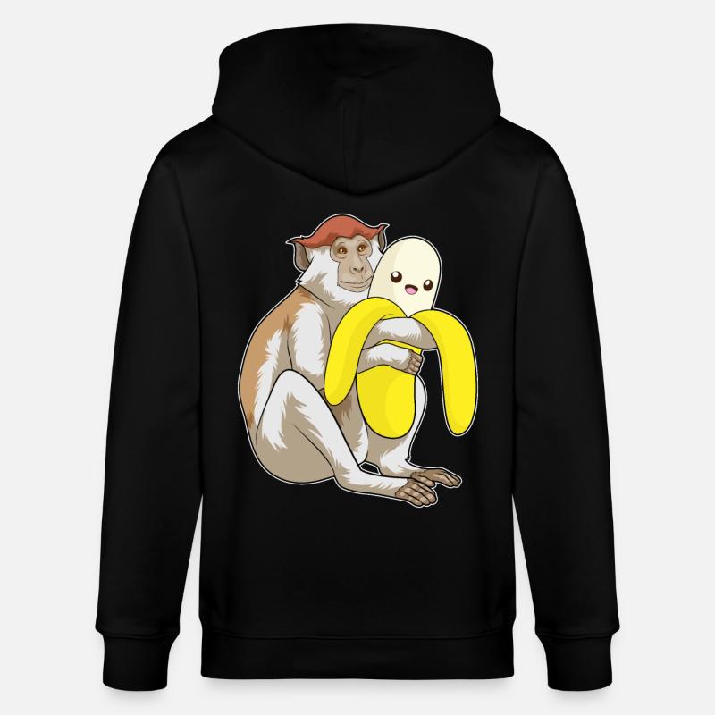 Singe Peluche - Veste à capuche bio CULTIVATOR Stanley/Stella Unisexe - noir