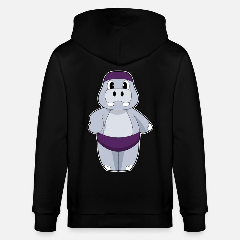 Hippopotamus Bonnet de bain - Veste à capuche bio CULTIVATOR Stanley/Stella Unisexe - noir