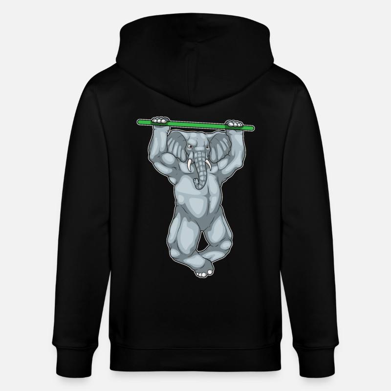 Elephant Bodybuilder Pull-Ups Musculation - Veste à capuche bio CULTIVATOR Stanley/Stella Unisexe - noir