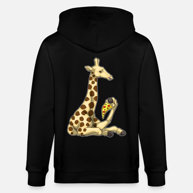 Giraffe Pizza - Stanley/Stella Unisex Bio-Kapuzenjacke CULTIVATOR  - Schwarz