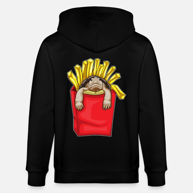 Frites de tortue - Veste à capuche bio CULTIVATOR Stanley/Stella Unisexe - noir