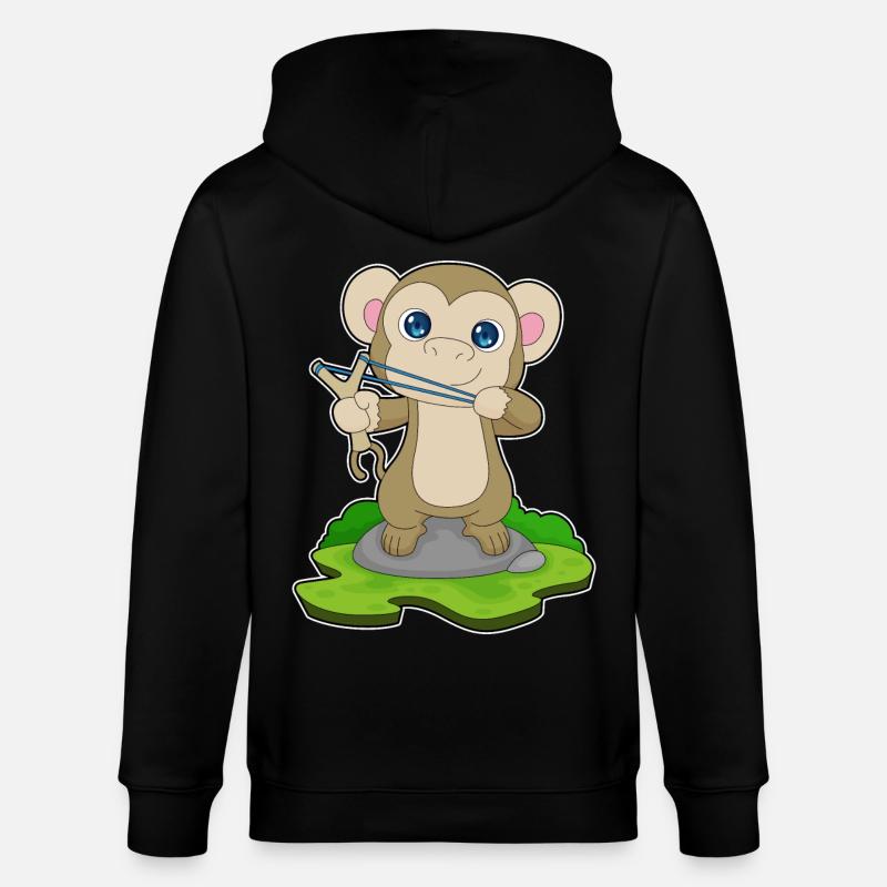 Fronde de singe - Veste à capuche bio CULTIVATOR Stanley/Stella Unisexe - noir
