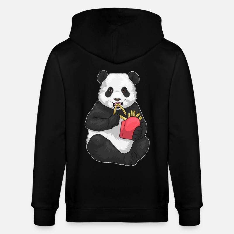 Panda Pommes frites - Stanley/Stella Unisex Bio-Kapuzenjacke CULTIVATOR - Schwarz