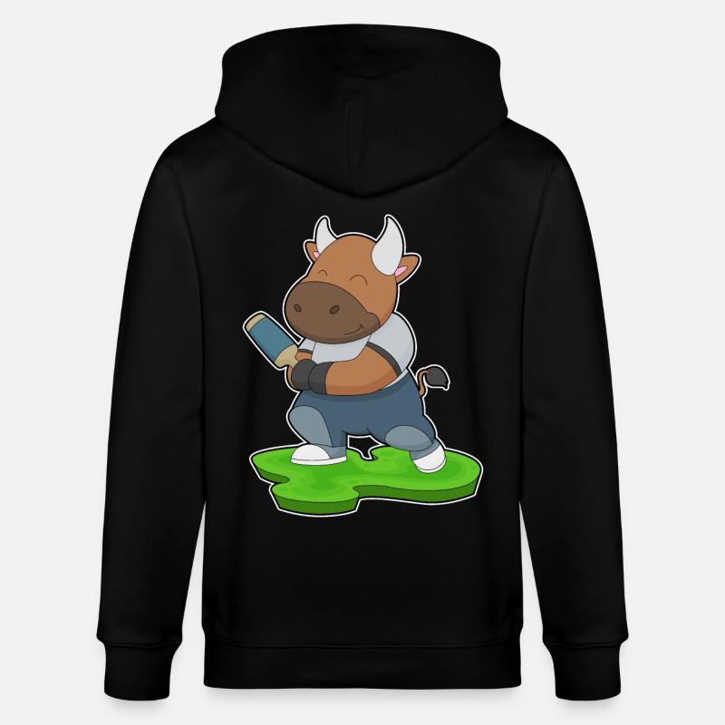 Bull Cricket Batte de cricket - Veste à capuche bio CULTIVATOR Stanley/Stella Unisexe - noir