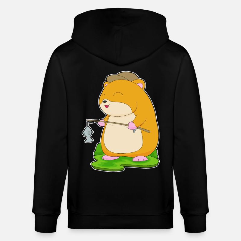 Hamster Pêcheur Ange Pêche - Veste à capuche bio CULTIVATOR Stanley/Stella Unisexe - noir