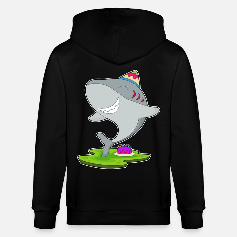 Gâteau d’anniversaire requin - Veste à capuche bio CULTIVATOR Stanley/Stella Unisexe - noir