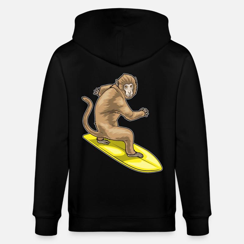Planche de surf Monkey Surfer - Veste à capuche bio CULTIVATOR Stanley/Stella Unisexe - noir