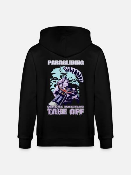 Paragliding – Where Dreams Take Off - Stanley/Stella CULTIVATOR  Unisex Organic Hooded Jacket - black