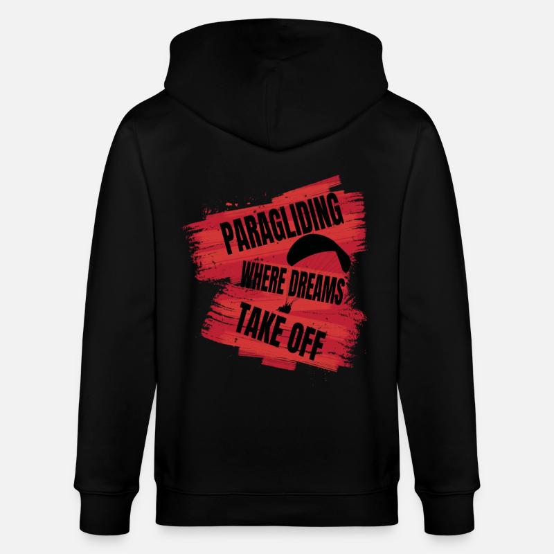 Paragliding – Where Dreams Take Off - Stanley/Stella Unisex Bio-Kapuzenjacke CULTIVATOR  - Schwarz