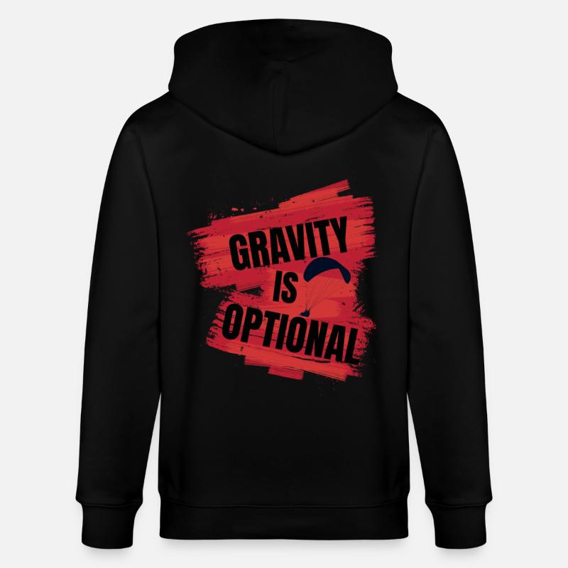 Gravity Is Optional – Paragliding Design - Stanley/Stella Unisex Bio-Kapuzenjacke CULTIVATOR  - Schwarz