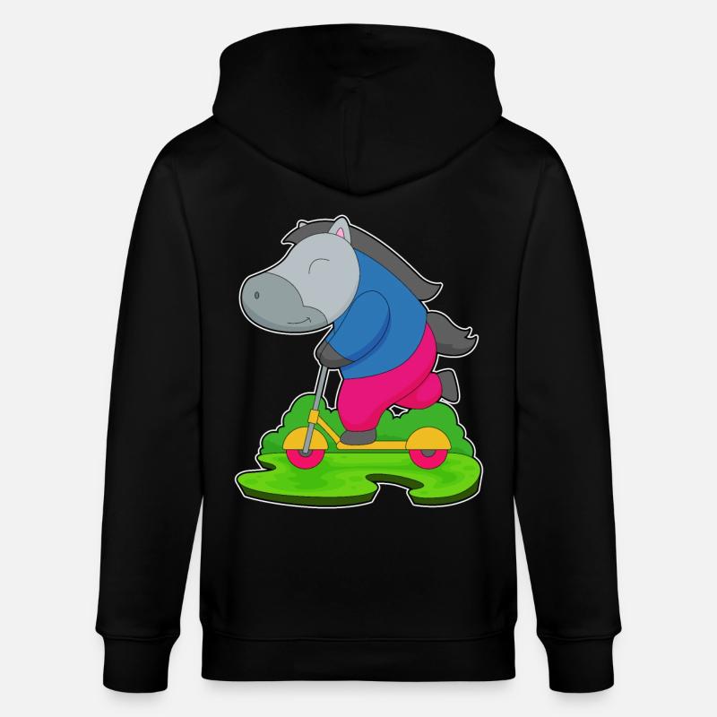 Pferd Roller - Stanley/Stella Unisex Bio-Kapuzenjacke CULTIVATOR  - Schwarz