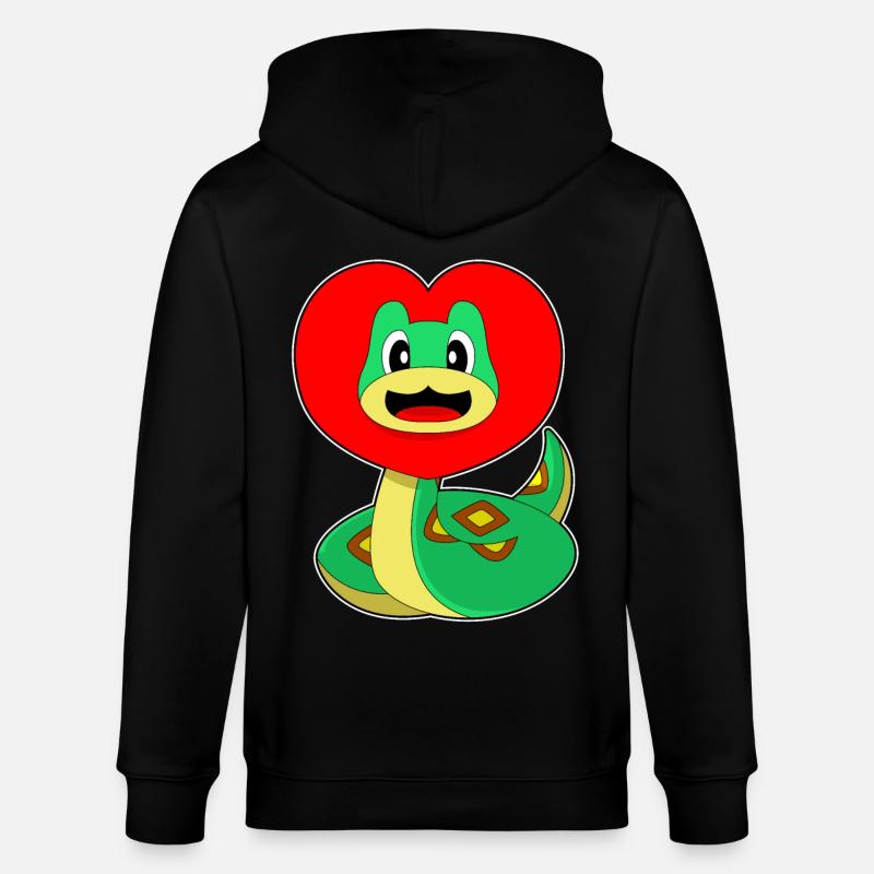 Snake Heart - Stanley/Stella CULTIVATOR  Unisex Organic Hooded Jacket - black