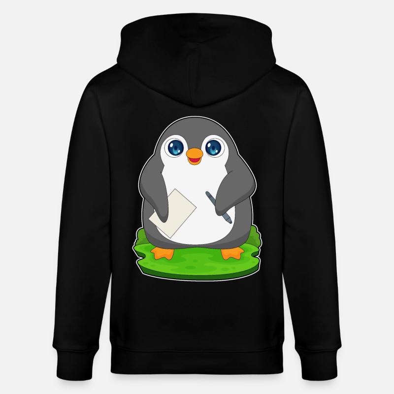 Papier stylo pingouin - Veste à capuche bio CULTIVATOR Stanley/Stella Unisexe - noir