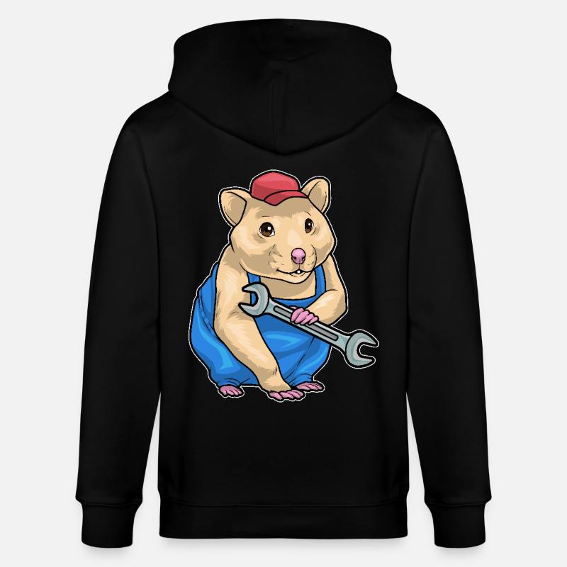Clé mécanique hamster - Veste à capuche bio CULTIVATOR Stanley/Stella Unisexe - noir